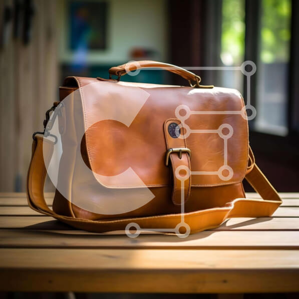 Intra Συλλεκτικό Ξύλινο Παζλ Plywood  4mm - Επαγγελματικός καφέ δερμάτινος χαρτοφύλακας σε ξύλινο τραπέζι Σε Ξύλινο Κουτί - Διαστάσεις Puzzle: 10x10 cm – 25 κομμάτια