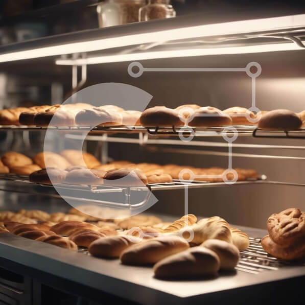 Σετ των 2 Intra Συλλεκτικό Ξύλινο Παζλ Plywood  4mm - Αρτοποιείο με διάφορα είδη ψωμιού και φούρνο Σε Ξύλινο Κουτί - Διαστάσεις: 10x10 cm – 25 κομμάτια