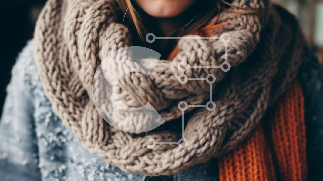 Intra Συλλεκτικό Ξύλινο Παζλ Plywood  4mm - Μοντέρνα γυναίκα με πλεκτό κασκόλ και σακάκι Σε Ξύλινο Κουτί - Διαστάσεις Puzzle: 10x10 cm – 25 κομμάτια