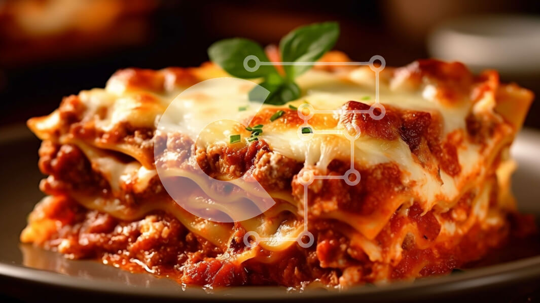 Σετ των 2 Intra Συλλεκτικό Ξύλινο Παζλ Plywood  4mm - Λαχταριστή εικόνα με λαζάνια με τυρί και καφέ κρούστα Σε Ξύλινο Κουτί - Διαστάσεις: 10x10 cm – 25 κομμάτια