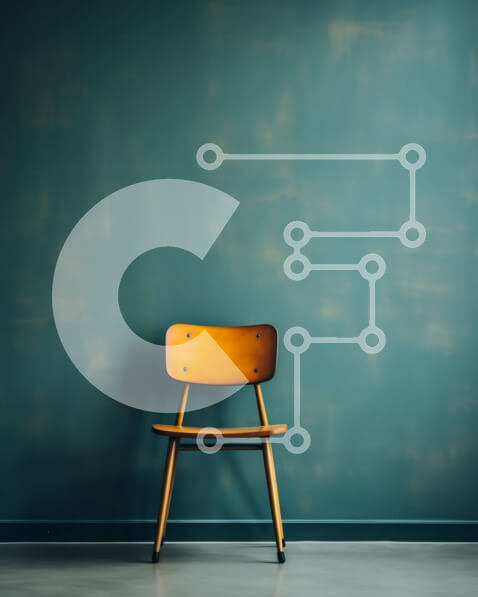 Intra Συλλεκτικό Ξύλινο Παζλ Plywood  4mm - Ξύλινη καρέκλα μπροστά από τοίχο χρώματος κιρκίρι Σε Ξύλινο Κουτί - Διαστάσεις Puzzle: 10x10 cm – 25 κομμάτια