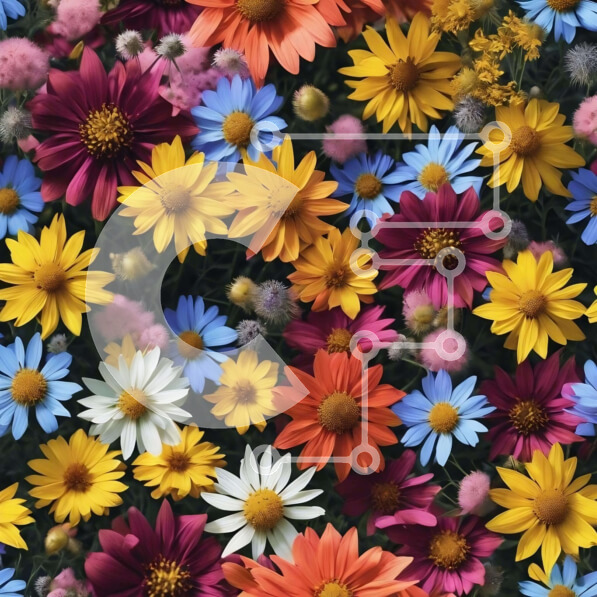 Intra Συλλεκτικό Ξύλινο Παζλ Plywood  4mm - Πολύχρωμο μπουκέτο λουλούδια ως καλλιτεχνικό υπόβαθρο Σε Ξύλινο Κουτί - Διαστάσεις: 10x10 cm – 25 κομμάτια