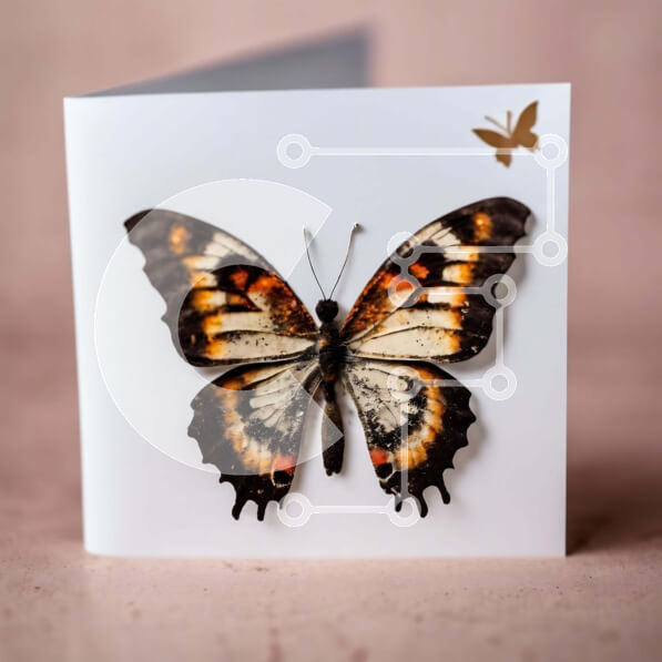 Intra Συλλεκτικό Ξύλινο Παζλ Plywood  4mm - Ευχετήρια κάρτα πεταλούδας για ειδικές περιστάσεις Σε Ξύλινο Κουτί - Διαστάσεις: 10x10 cm – 25 κομμάτια