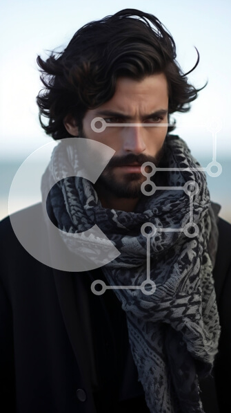 Intra Συλλεκτικό Ξύλινο Παζλ Plywood  4mm - Γραφική άποψη ενός άνδρα που στέκεται στην παραλία Σε Ξύλινο Κουτί - Διαστάσεις Puzzle: 10x10 cm – 25 κομμάτια