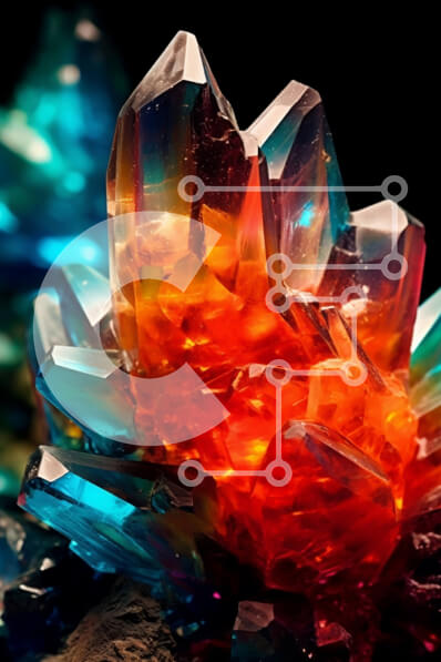 Intra Συλλεκτικό Ξύλινο Παζλ Plywood  4mm - Εκπληκτική κοντινή πλάνο λαμπερών και πολύχρωμων κρυστάλλων σε μαύρο φόντο Σε Ξύλινο Κουτί - Διαστάσεις Puzzle: 10x10 cm – 25 κομμάτια