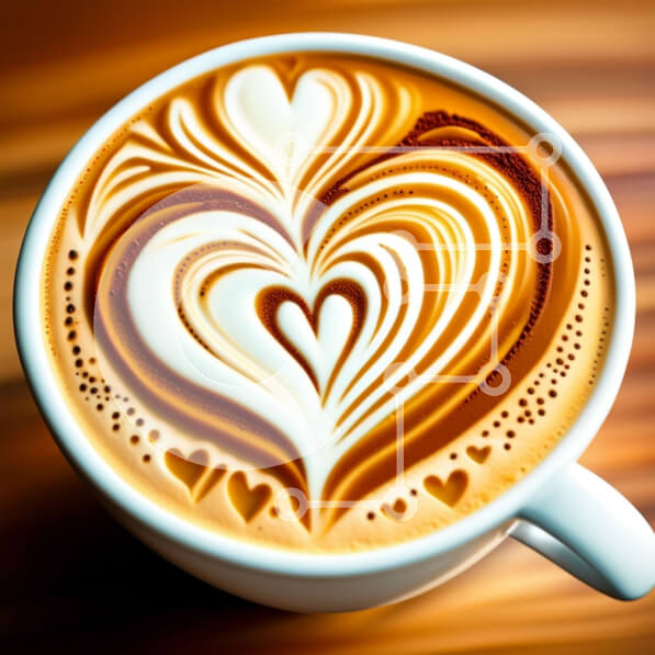 Σετ των 2 Intra Συλλεκτικό Ξύλινο Παζλ Plywood  4mm - Όμορφη εικόνα μιας λευκής κούπας καφέ με Heart Latte Art Design Σε Ξύλινο Κουτί - Διαστάσεις: 10x10 cm – 25 κομμάτια