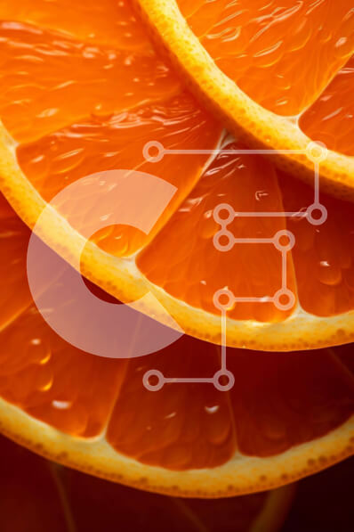 Σετ των 2 Intra Συλλεκτικό Ξύλινο Παζλ Plywood  4mm - Κοντινό πλάνο φέτες πορτοκαλιού με σταγονίδια νερού Σε Ξύλινο Κουτί - Διαστάσεις: 10x10 cm – 25 κομμάτια