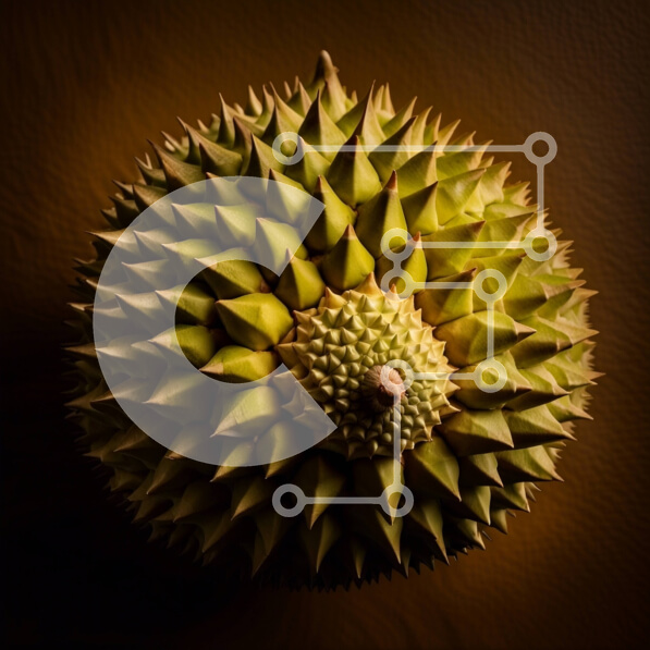 Σετ των 2 Intra Συλλεκτικό Ξύλινο Παζλ Plywood  4mm - Κοντινή όψη του φρούτου Durian σε καφέ φόντο Σε Ξύλινο Κουτί - Διαστάσεις: 10x10 cm – 25 κομμάτια