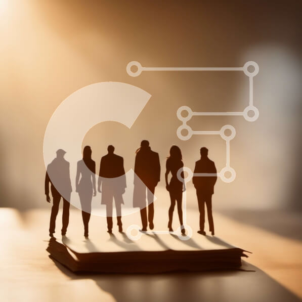 Intra Συλλεκτικό Ξύλινο Παζλ Plywood  4mm - Ομάδα επαγγελματιών που στέκονται στην κορυφή ενός βιβλίου Σε Ξύλινο Κουτί - Διαστάσεις Puzzle: 10x10 cm – 25 κομμάτια