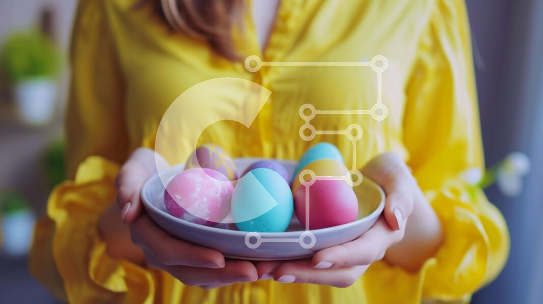 Intra Συλλεκτικό Ξύλινο Παζλ Plywood  4mm - Γυναίκα με Πασχαλινά αυγά σε κίτρινο πουκάμισο Σε Ξύλινο Κουτί - Διαστάσεις: 10x10 cm – 25 κομμάτια