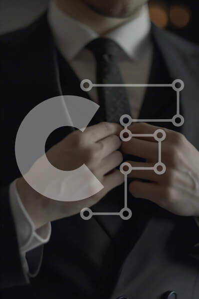 Intra Συλλεκτικό Ξύλινο Παζλ Plywood  4mm - Επαγγελματίας άνδρας που ρυθμίζει τη γραβάτα για επαγγελματική συνάντηση Σε Ξύλινο Κουτί - Διαστάσεις Puzzle: 10x10 cm – 25 κομμάτια