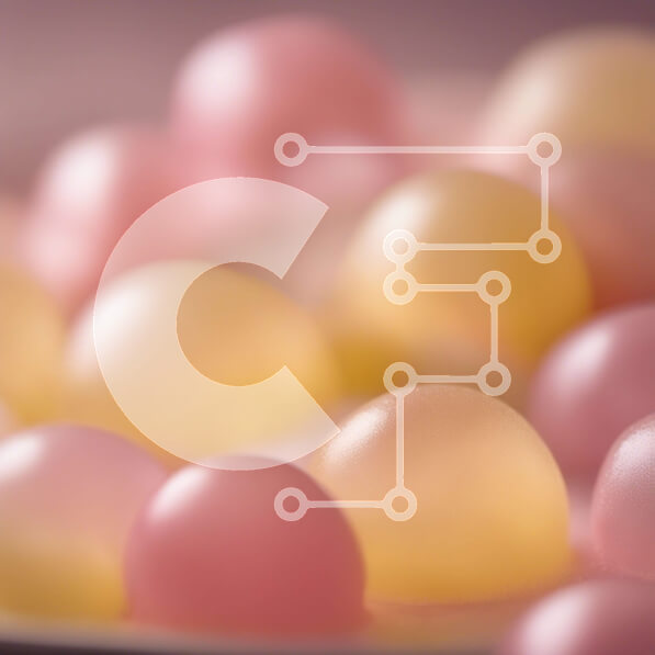 Σετ των 2 Intra Συλλεκτικό Ξύλινο Παζλ Plywood  4mm - Κοντινό πλάνο πολύχρωμες μπάλες ζελέ σε ένα πιάτο Σε Ξύλινο Κουτί - Διαστάσεις: 10x10 cm – 25 κομμάτια