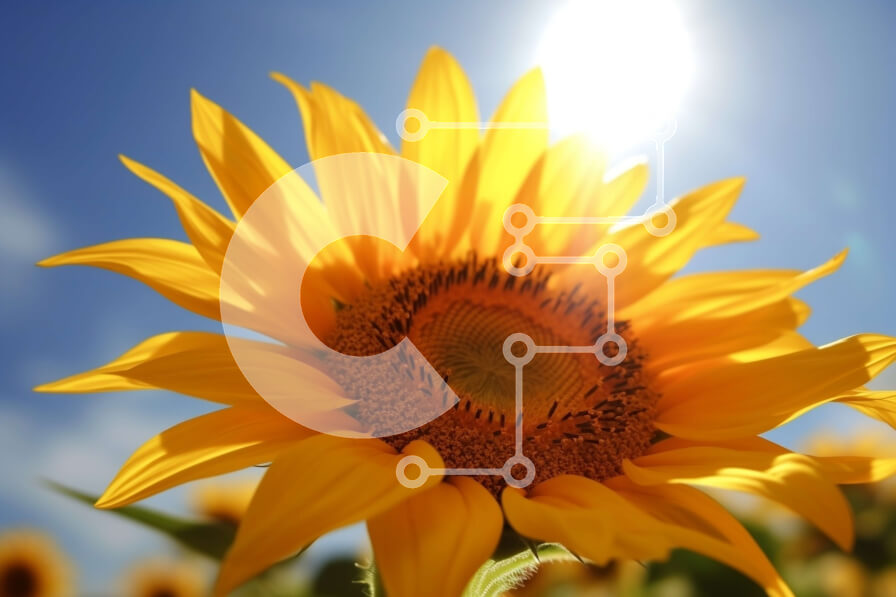 Intra Συλλεκτικό Ξύλινο Παζλ Plywood  4mm - Εκπληκτική εικόνα ενός ηλίανθου σε ένα ηλιόλουστο χωράφι Σε Ξύλινο Κουτί - Διαστάσεις: 10x10 cm – 25 κομμάτια