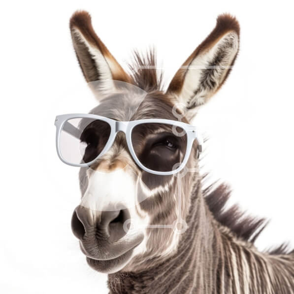 Intra Συλλεκτικό Ξύλινο Παζλ Plywood  4mm - Donkey Wearing Glasses - Διασκεδαστική και ιδιόμορφη φωτογραφία ζώου Σε Ξύλινο Κουτί - Διαστάσεις: 10x10 cm – 25 κομμάτια