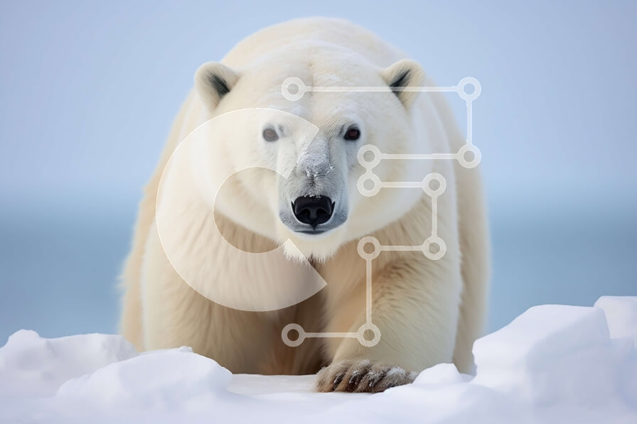 Σετ των 2 Intra Συλλεκτικό Ξύλινο Παζλ Plywood  4mm - Εκπληκτική εικόνα μιας πολικής αρκούδας στην Αρκτική Σε Ξύλινο Κουτί - Διαστάσεις: 10x10 cm – 25 κομμάτια