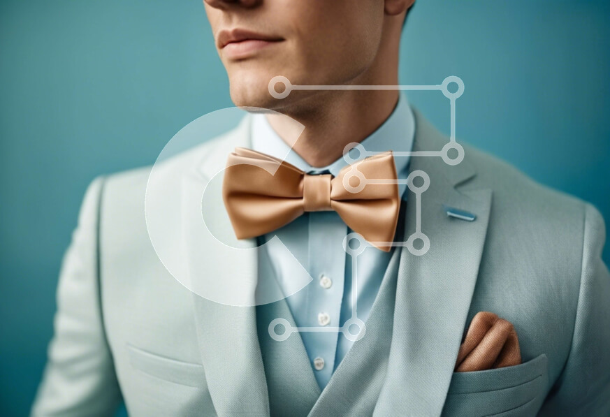 Intra Συλλεκτικό Ξύλινο Παζλ Plywood  4mm - Άνδρας με γαλάζιο κοστούμι με μαύρισμα παπιγιόν Σε Ξύλινο Κουτί - Διαστάσεις Puzzle: 10x10 cm – 25 κομμάτια