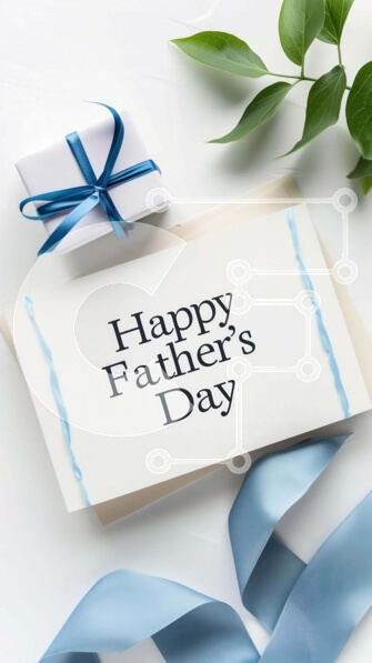 Intra Συλλεκτικό Ξύλινο Παζλ Plywood  4mm - Κάρτα για τη γιορτή του πατέρα με μπλε κορδέλα και κουτί δώρου Σε Ξύλινο Κουτί - Διαστάσεις: 10x10 cm – 25 κομμάτια