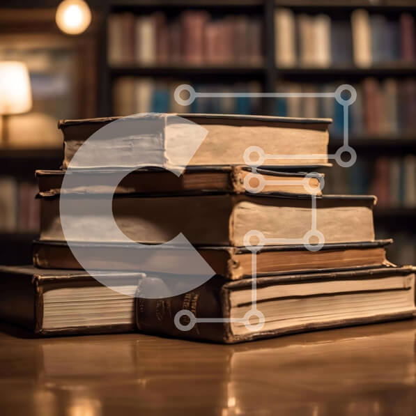 Intra Συλλεκτικό Ξύλινο Παζλ Plywood  4mm - Στοίβα από παλιά βιβλία σε μια βιβλιοθήκη Σε Ξύλινο Κουτί - Διαστάσεις Puzzle: 10x10 cm – 25 κομμάτια