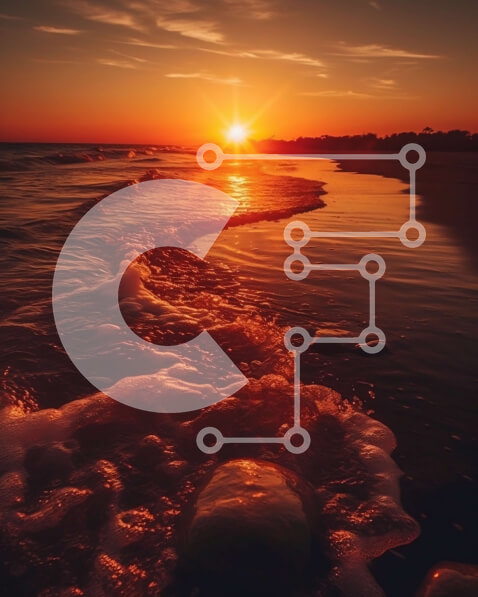 Intra Συλλεκτικό Ξύλινο Παζλ Plywood  4mm - Εκπληκτική εικόνα ενός ηλιοβασιλέματος πάνω από τον ωκεανό Σε Ξύλινο Κουτί - Διαστάσεις Puzzle: 10x10 cm – 25 κομμάτια