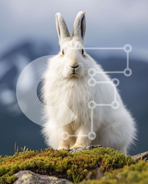 Σετ των 2 Intra Συλλεκτικό Ξύλινο Παζλ Plywood  4mm - Όμορφη εικόνα ενός λευκού κουνελιού σε φυσικό βιότοπο Σε Ξύλινο Κουτί - Διαστάσεις: 10x10 cm – 25 κομμάτια