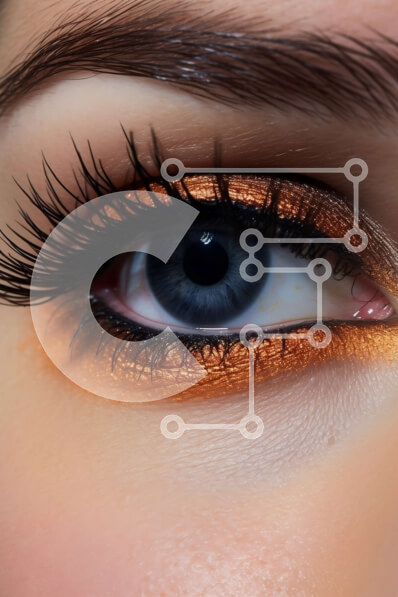 Intra Συλλεκτικό Ξύλινο Παζλ Plywood  4mm - Εκπληκτική λήψη ομορφιάς με γυναικείο μάτι με πορτοκαλί μακιγιάζ και μακριές βλεφαρίδες Σε Ξύλινο Κουτί - Διαστάσεις Puzzle: 10x10 cm – 25 κομμάτια