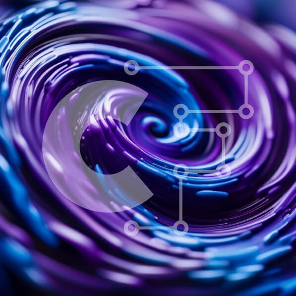 Intra Συλλεκτικό Ξύλινο Παζλ Plywood  4mm - Οπτικά εντυπωσιακός μπλε και μοβ στροβιλισμός σε σκούρο φόντο Σε Ξύλινο Κουτί - Διαστάσεις Puzzle: 10x10 cm – 25 κομμάτια