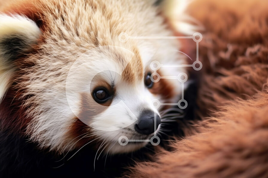 Σετ των 2 Intra Συλλεκτικό Ξύλινο Παζλ Plywood  4mm - Χαριτωμένη εικόνα ενός κόκκινου πάντα με αφράτη ουρά Σε Ξύλινο Κουτί - Διαστάσεις: 10x10 cm – 25 κομμάτια