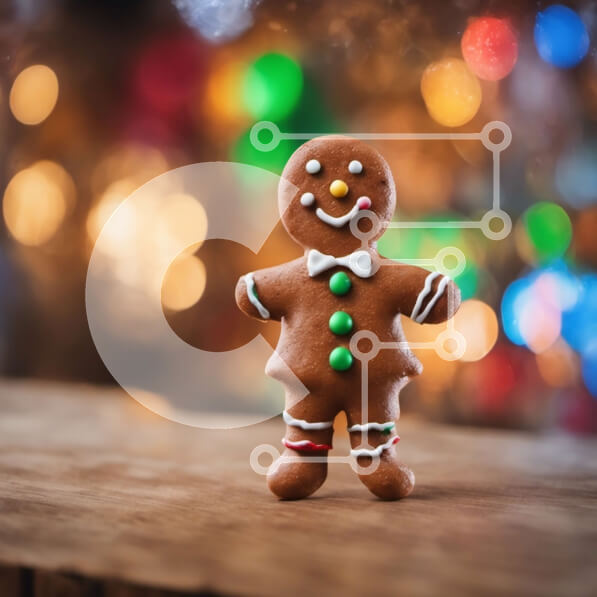 Intra Συλλεκτικό Ξύλινο Παζλ Plywood  4mm - Εορταστικός μελόψωμο άνδρας με ζαχαροκάλαμο Σε Ξύλινο Κουτί - Διαστάσεις: 10x10 cm – 25 κομμάτια