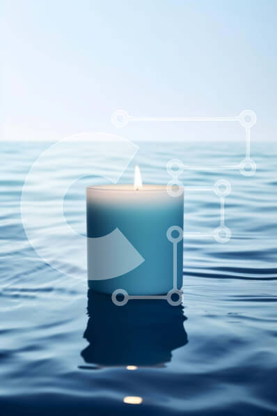 Σετ των 2 Intra Συλλεκτικό Ξύλινο Παζλ Plywood  4mm - Μπλε κερί που επιπλέει στον ωκεανό Σε Ξύλινο Κουτί - Διαστάσεις: 10x10 cm – 25 κομμάτια