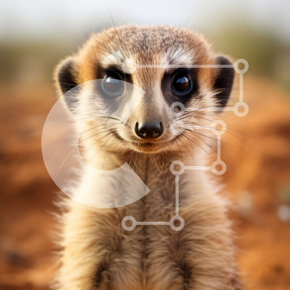 Intra Συλλεκτικό Ξύλινο Παζλ Plywood  4mm - Κοντινό πλάνο του προσώπου ενός Meerkat Σε Ξύλινο Κουτί - Διαστάσεις: 10x10 cm – 25 κομμάτια