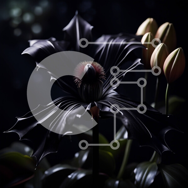 Intra Συλλεκτικό Ξύλινο Παζλ Plywood  4mm - Όμορφη εικόνα ενός μαύρου λουλουδιού με κόκκινα πέταλα και κίτρινο κέντρο Σε Ξύλινο Κουτί - Διαστάσεις: 10x10 cm – 25 κομμάτια