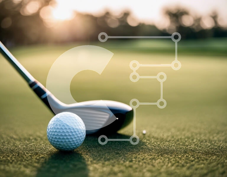 Intra Συλλεκτικό Ξύλινο Παζλ Plywood  4mm - Λέσχη γκολφ και μπάλα στο γρασίδι Σε Ξύλινο Κουτί - Διαστάσεις Puzzle: 10x10 cm – 25 κομμάτια