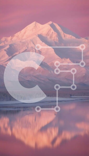 Σετ των 2 Intra Συλλεκτικό Ξύλινο Παζλ Plywood  4mm - Χιονισμένο βουνό που αντανακλάται στο νερό στην Αλάσκα Σε Ξύλινο Κουτί - Διαστάσεις: 10x10 cm – 25 κομμάτια