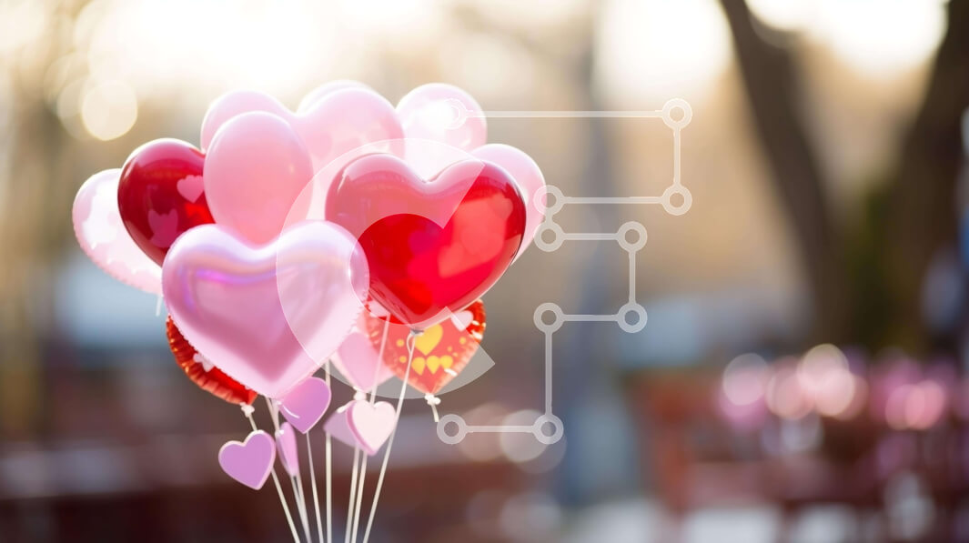 Intra Συλλεκτικό Ξύλινο Παζλ Plywood  4mm - Γιορτή με μπαλόνι για την ημέρα του Αγίου Βαλεντίνου Σε Ξύλινο Κουτί - Διαστάσεις: 10x10 cm – 25 κομμάτια