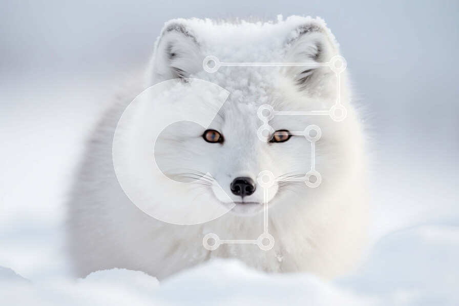 Σετ των 2 Intra Συλλεκτικό Ξύλινο Παζλ Plywood  4mm - Εκπληκτική εικόνα μιας Λευκής Αρκτικής Αλεπούς στο φυσικό της περιβάλλον Σε Ξύλινο Κουτί - Διαστάσεις: 10x10 cm – 25 κομμάτια