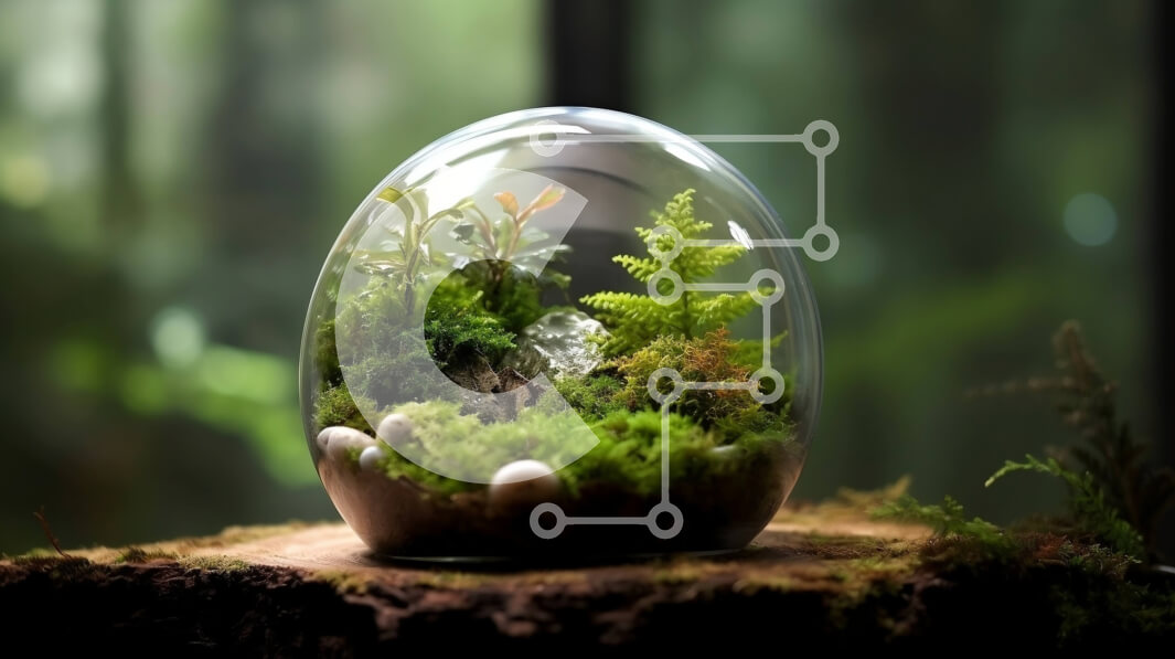 Intra Συλλεκτικό Ξύλινο Παζλ Plywood  4mm - Όμορφη εικόνα ενός Terrarium γεμάτο με πλούσια βλάστηση Σε Ξύλινο Κουτί - Διαστάσεις: 10x10 cm – 25 κομμάτια