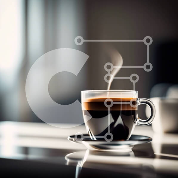 Σετ των 2 Intra Συλλεκτικό Ξύλινο Παζλ Plywood  4mm - Ζεστό και φρέσκο ​​μαύρο φλιτζάνι καφέ με ατμό Σε Ξύλινο Κουτί - Διαστάσεις: 10x10 cm – 25 κομμάτια