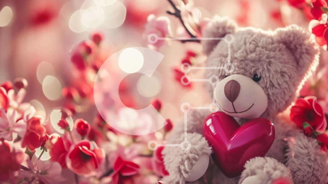 Intra Συλλεκτικό Ξύλινο Παζλ Plywood  4mm - Αρκουδάκι με διακοσμητική καρδιά σε ένα κρεβάτι με κόκκινα λουλούδια Σε Ξύλινο Κουτί - Διαστάσεις: 10x10 cm – 25 κομμάτια