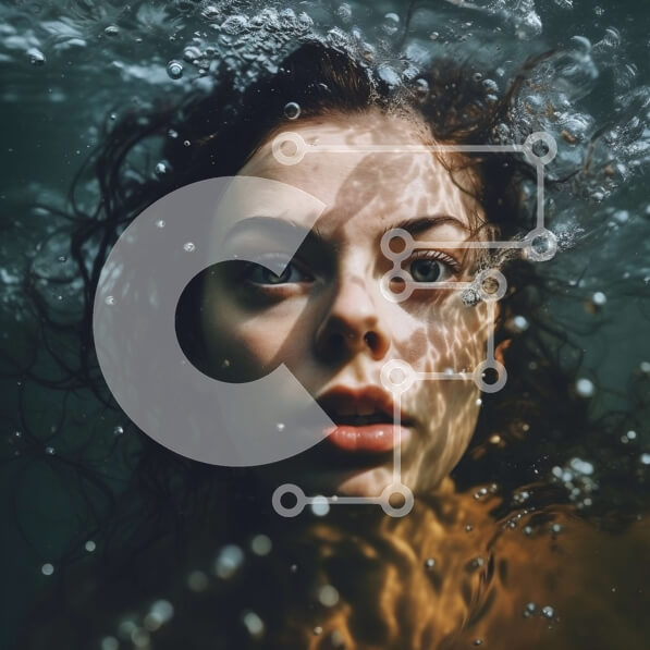 Intra Συλλεκτικό Ξύλινο Παζλ Plywood  4mm - Όμορφη εικόνα μιας γυναίκας βυθισμένης σε καθαρά νερά Σε Ξύλινο Κουτί - Διαστάσεις: 10x10 cm – 25 κομμάτια