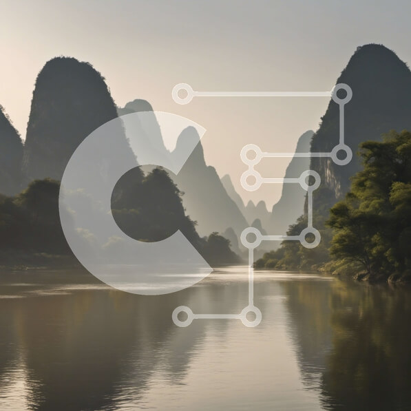 Intra Συλλεκτικό Ξύλινο Παζλ Plywood  4mm - Γραφική κοιλάδα του ποταμού με βουνά και δέντρα Σε Ξύλινο Κουτί - Διαστάσεις: 10x10 cm – 25 κομμάτια