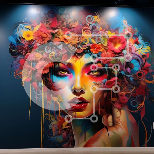 Σετ των 2 Intra Συλλεκτικό Ξύλινο Παζλ Plywood  4mm - Όμορφη εικόνα μιας γυναίκας με πολύχρωμο φλοράλ κεφαλάκι και μακιγιάζ Σε Ξύλινο Κουτί - Διαστάσεις: 10x10 cm – 25 κομμάτια