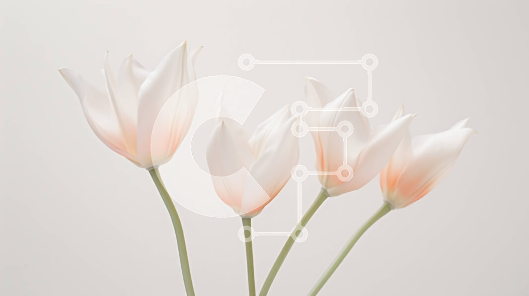 Intra Συλλεκτικό Ξύλινο Παζλ Plywood  4mm - Τρία λευκά λουλούδια τουλίπας σε ένα βάζο Σε Ξύλινο Κουτί - Διαστάσεις: 10x10 cm – 25 κομμάτια