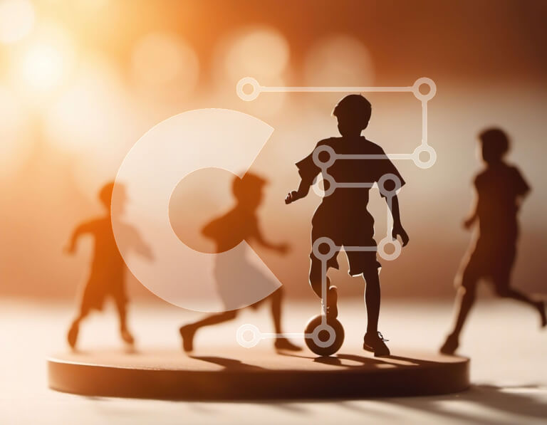 Intra Συλλεκτικό Ξύλινο Παζλ Plywood  4mm - Παιδιά που παίζουν ποδόσφαιρο μια ηλιόλουστη μέρα Σε Ξύλινο Κουτί - Διαστάσεις Puzzle: 10x10 cm – 25 κομμάτια