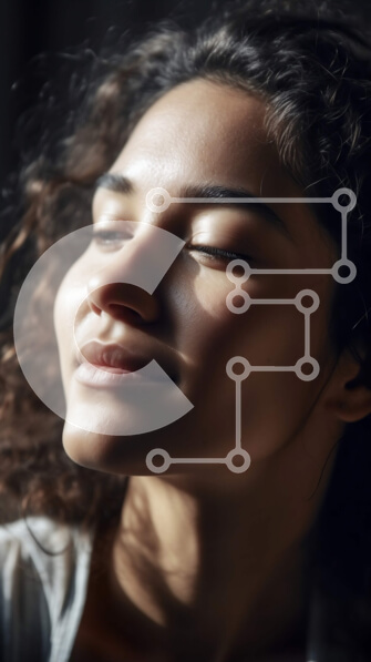 Intra Συλλεκτικό Ξύλινο Παζλ Plywood  4mm - Όμορφη εικόνα μιας χαμογελαστής γυναίκας με μακριά σγουρά μαλλιά Σε Ξύλινο Κουτί - Διαστάσεις Puzzle: 10x10 cm – 25 κομμάτια