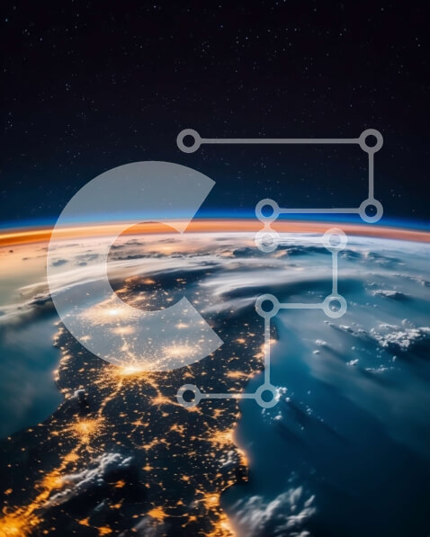 Intra Συλλεκτικό Ξύλινο Παζλ Plywood  4mm - Εκπληκτική θέα της Γης τη νύχτα από το διάστημα Σε Ξύλινο Κουτί - Διαστάσεις Puzzle: 10x10 cm – 25 κομμάτια