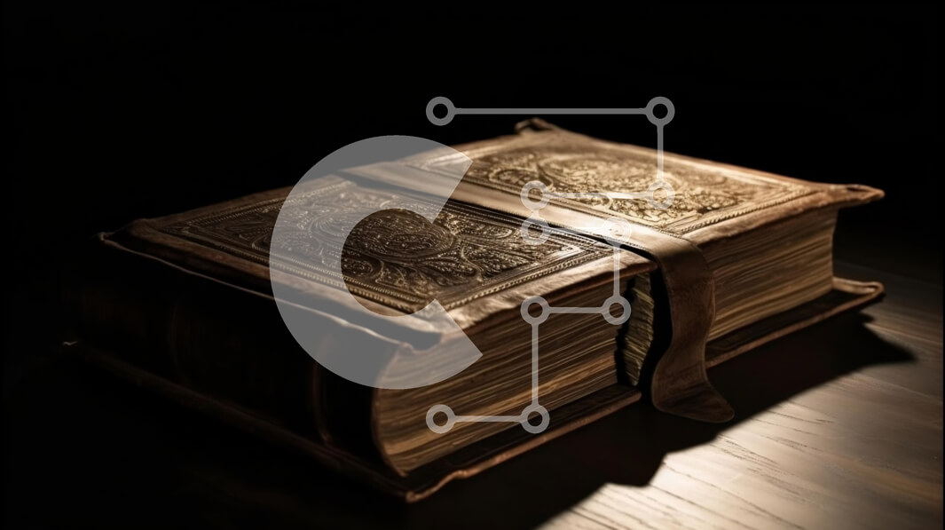 Intra Συλλεκτικό Ξύλινο Παζλ Plywood  4mm - Vintage καφέ δερματόδετο βιβλίο με χρυσά γράμματα σε ξύλινο τραπέζι Σε Ξύλινο Κουτί - Διαστάσεις Puzzle: 10x10 cm – 25 κομμάτια