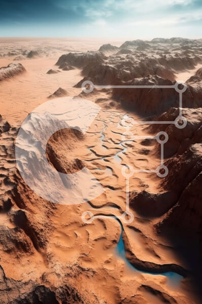 Σετ των 2 Intra Συλλεκτικό Ξύλινο Παζλ Plywood  4mm - Όμορφη εικόνα ενός ερημικού τοπίου με βουνά στο φόντο Σε Ξύλινο Κουτί - Διαστάσεις: 10x10 cm – 25 κομμάτια