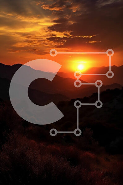 Σετ των 2 Intra Συλλεκτικό Ξύλινο Παζλ Plywood  4mm - Εκπληκτικό ηλιοβασίλεμα πάνω από την οροσειρά με σύννεφα Σε Ξύλινο Κουτί - Διαστάσεις: 10x10 cm – 25 κομμάτια