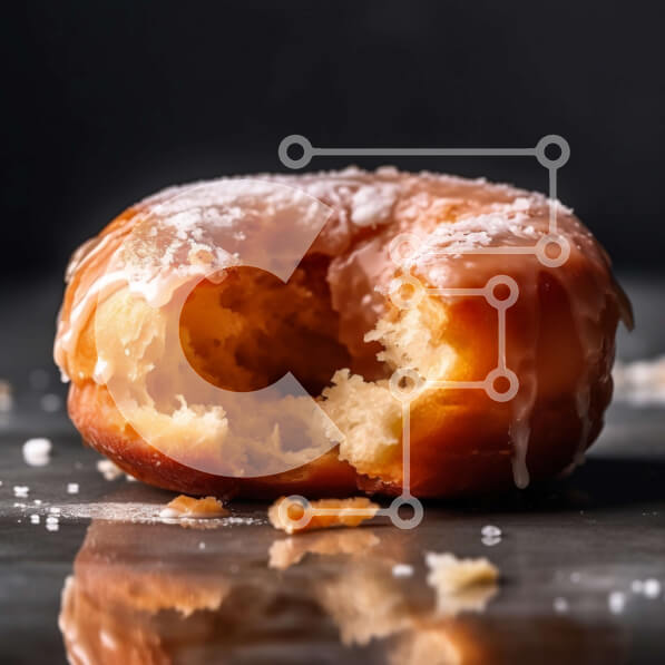 Σετ των 2 Intra Συλλεκτικό Ξύλινο Παζλ Plywood  4mm - Νόστιμο γλασέ ντόνατ με εικόνα ψεκασμού Σε Ξύλινο Κουτί - Διαστάσεις: 10x10 cm – 25 κομμάτια