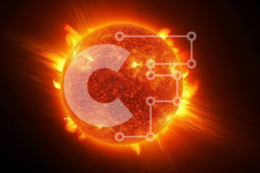 Intra Συλλεκτικό Ξύλινο Παζλ Plywood  4mm - Εκπληκτική εικόνα του Ήλιου με τις φλόγες που ακτινοβολούν Σε Ξύλινο Κουτί - Διαστάσεις: 10x10 cm – 25 κομμάτια